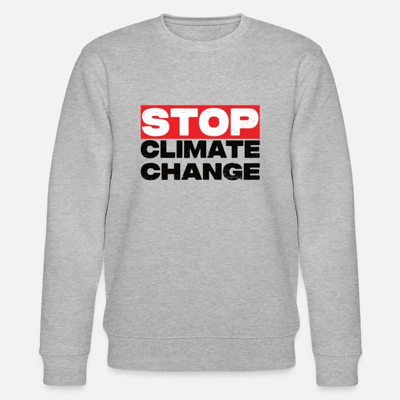 Stop Climate Change - Stanley/Stella Unisex Bio-Sweatshirt CHANGER  - Grau meliert