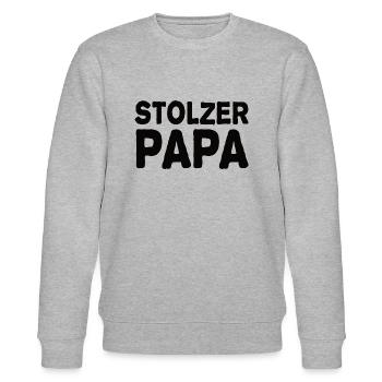 Stolzer Papa - Stanley/Stella Unisex Bio-Sweatshirt CHANGER  - Grau meliert - Vorne - Nik (191cm) & Marisol (170cm)