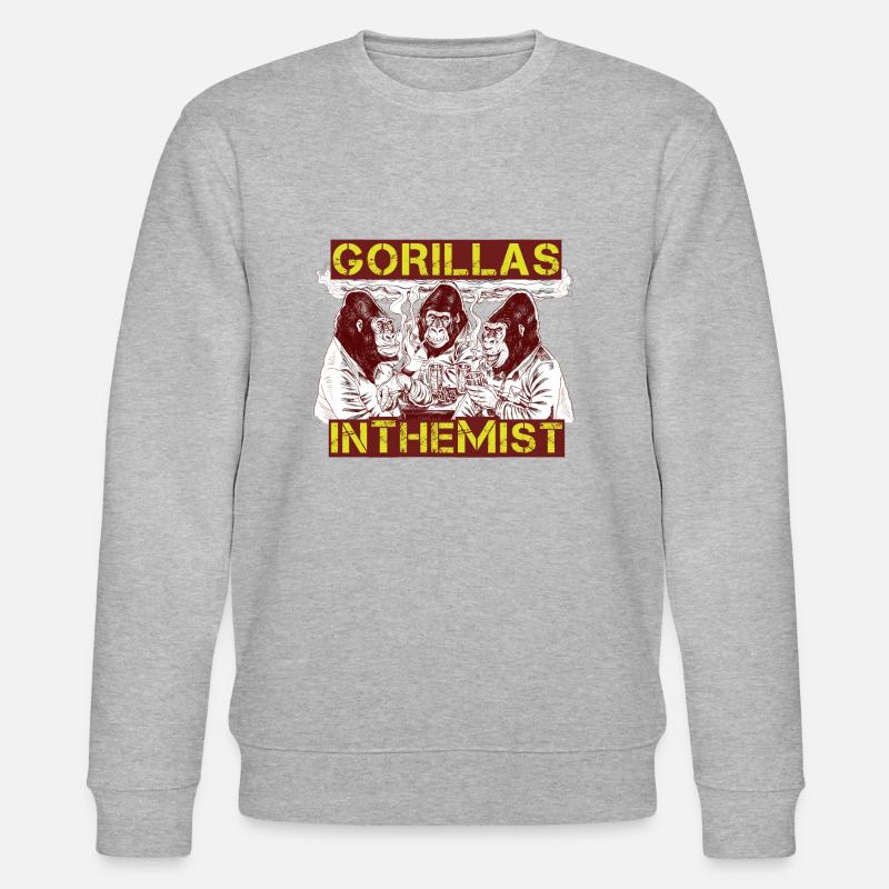 GORILLAS IM NEBEL - Stanley/Stella Unisex Bio-Sweatshirt CHANGER  - Grau meliert