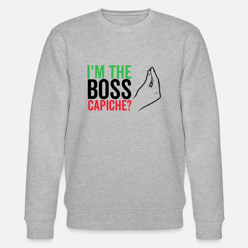 Ich bin der Boss Capiche - Stanley/Stella Unisex Bio-Sweatshirt CHANGER  - Grau meliert