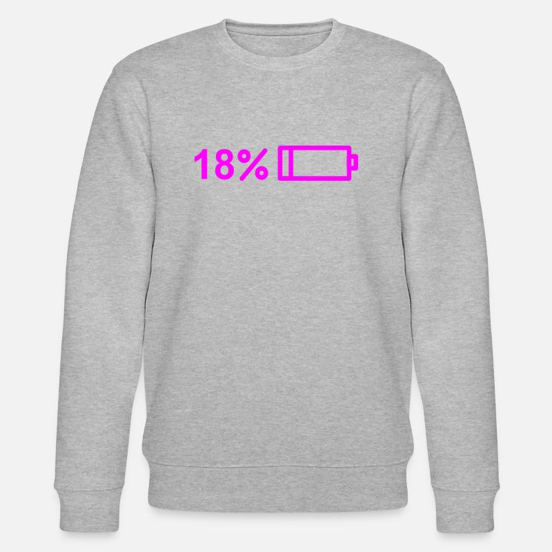 Endlich 18! Happy 18! Geburtstag Design - Stanley/Stella Unisex Bio-Sweatshirt CHANGER - Grau meliert