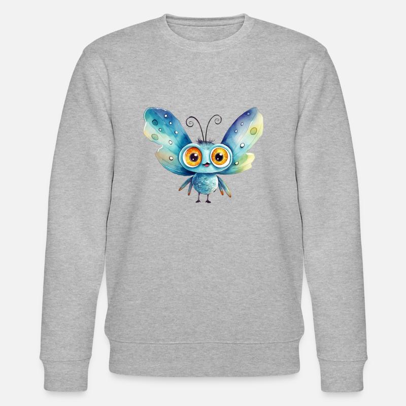 Dessin à l’aquarelle de papillon - Sweat bio CHANGER Stanley/Stella Unisexe - gris chiné