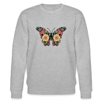 Schmetterling - Stanley/Stella Unisex Bio-Sweatshirt CHANGER  - Grau meliert - Vorne - Nik (191cm) & Marisol (170cm)