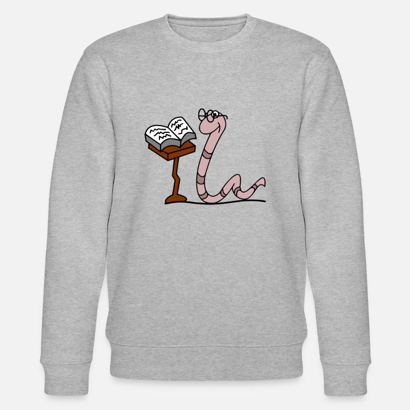 Wurm mit Brille - Stanley/Stella Unisex Bio-Sweatshirt CHANGER  - Grau meliert