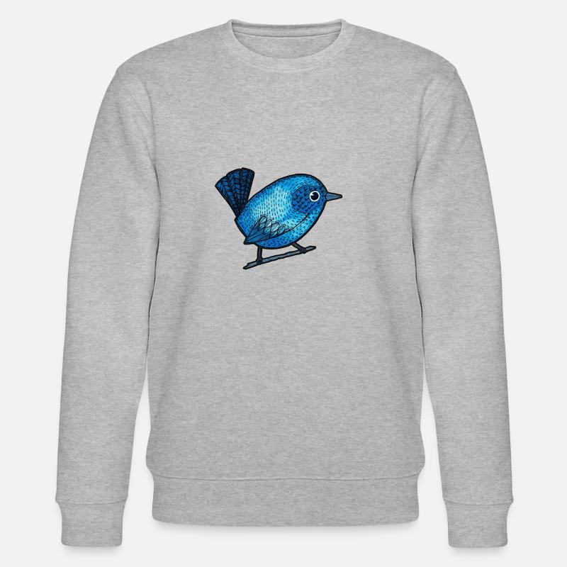 Hübscher kleiner blauer Vogel - Stanley/Stella Unisex Bio-Sweatshirt CHANGER  - Grau meliert