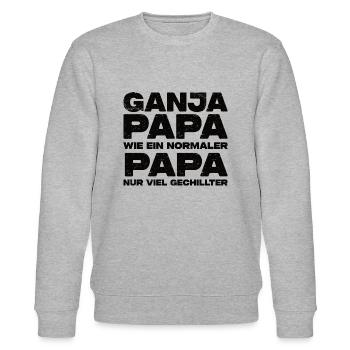 Ganja Papa - Stanley/Stella Unisex Bio-Sweatshirt CHANGER  - Grau meliert - Vorne - Nik (191cm) & Marisol (170cm)