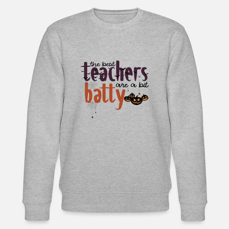 Die besten Lehrer sind ein bisschen batty - Stanley/Stella Unisex Bio-Sweatshirt CHANGER  - Grau meliert