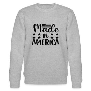 Made In America - Stanley/Stella Unisex Bio-Sweatshirt CHANGER  - Grau meliert - Vorne - Nik (191cm) & Marisol (170cm)
