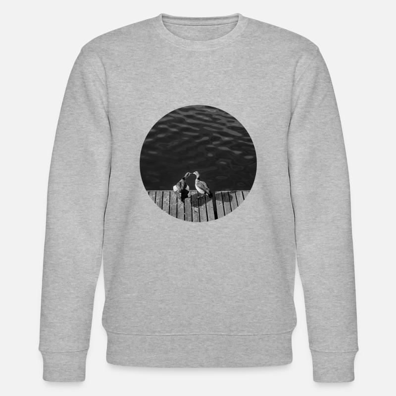 Zwei Vögel am Fluss - Stanley/Stella Unisex Bio-Sweatshirt CHANGER - Grau meliert