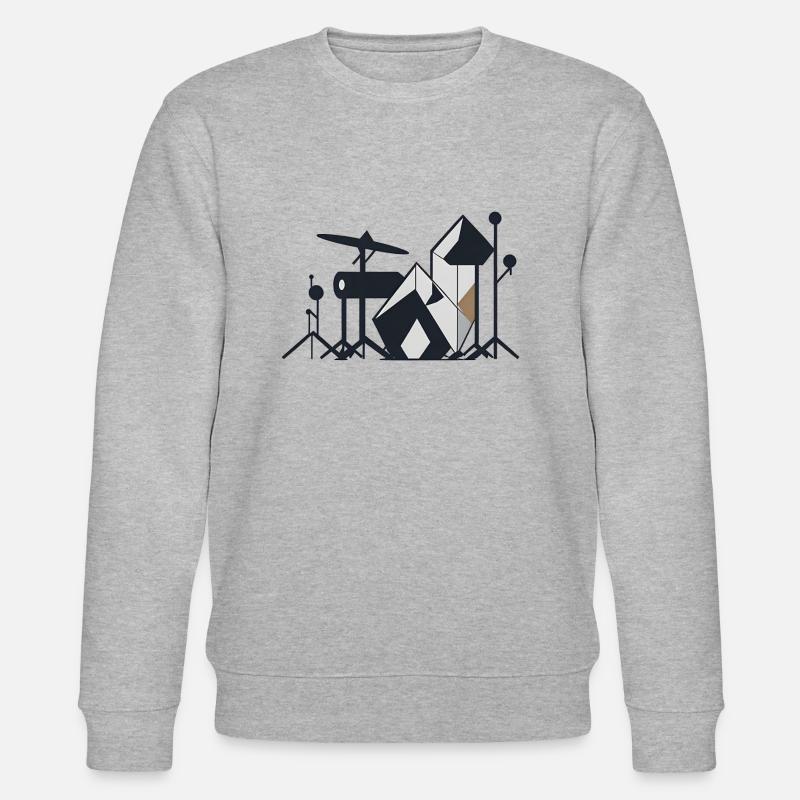 Geometrisches Schlagzeug - Stanley/Stella Unisex Bio-Sweatshirt CHANGER - Grau meliert