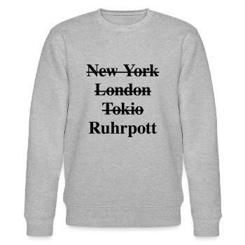New York London Tokio - Ruhrpott - Stanley/Stella Unisex Bio-Sweatshirt CHANGER  - Grau meliert - Vorne - Nik (191cm) & Marisol (170cm)