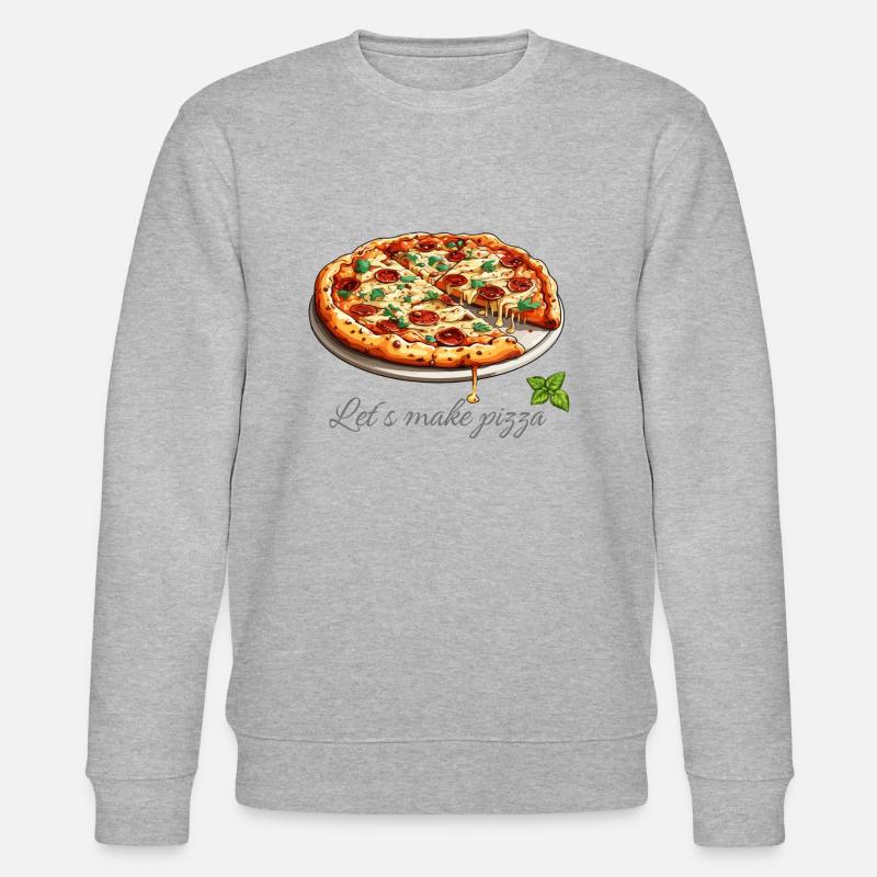 Let´s make Pizza, Pizzahobby, Pizza - Stanley/Stella Unisex Bio-Sweatshirt CHANGER - Grau meliert