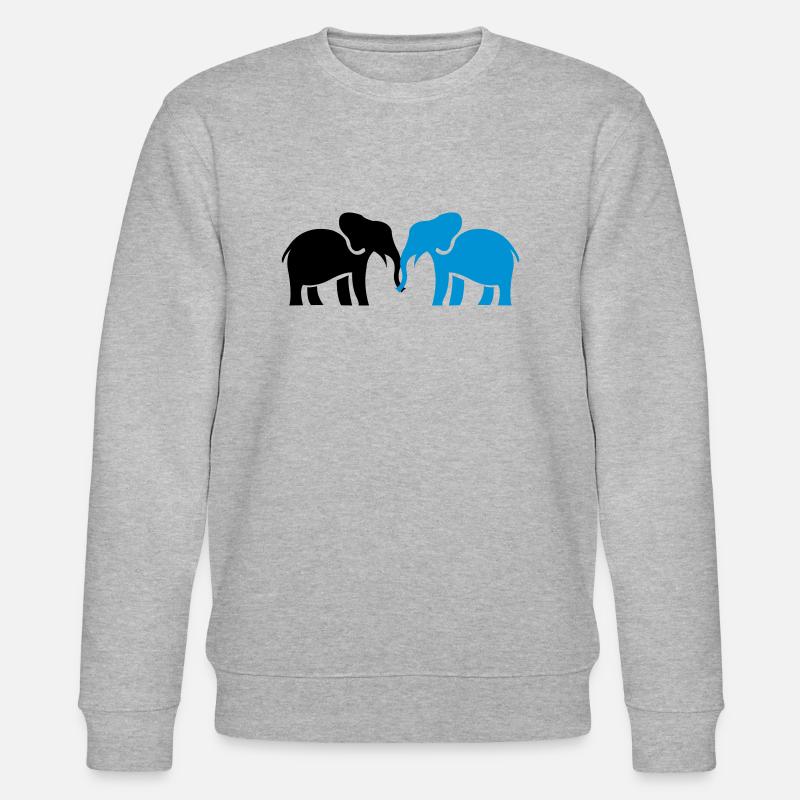 elefanten_2 - Stanley/Stella Unisex Bio-Sweatshirt CHANGER  - Grau meliert