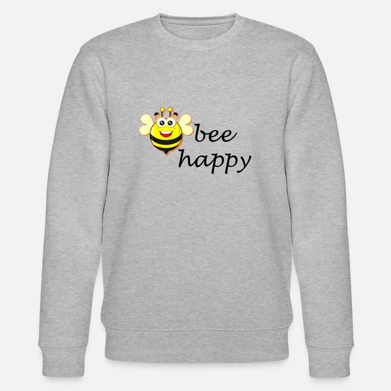 bee happy - Stanley/Stella Unisex Bio-Sweatshirt CHANGER  - Grau meliert