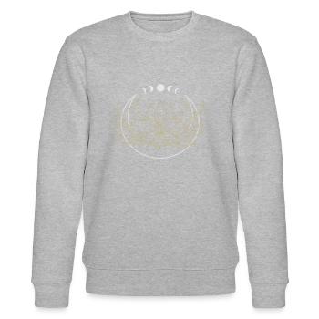 Mond Blume Lotus - Stanley/Stella Unisex Bio-Sweatshirt CHANGER  - Grau meliert - Vorne - Nik (191cm) & Marisol (170cm)