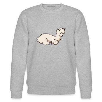 Pyjama lama fatigué Amour l’alpaga vectoriel de lama - Sweat bio CHANGER Stanley/Stella Unisexe - gris chiné - Devant - Nik (191cm) & Marisol (170cm)