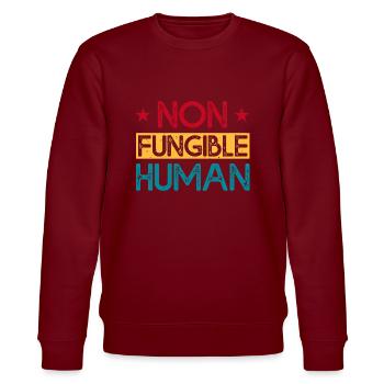 Non Fungible Human - Stanley/Stella CHANGER Unisex Organic Sweatshirt - burgundy - Front - Nik (191cm) & Marisol (170cm)