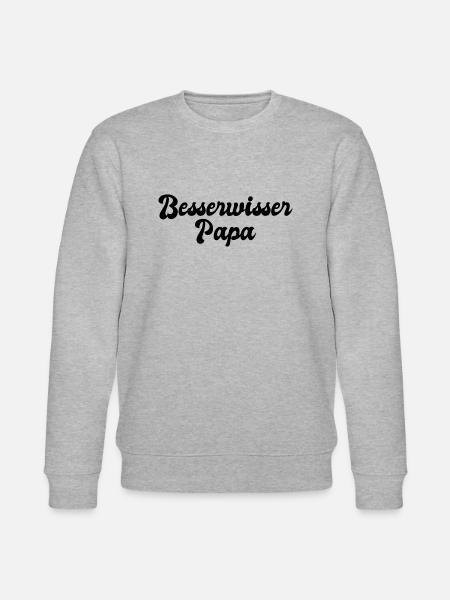 Besserwisser Papa - Stanley/Stella Unisex Bio-Sweatshirt CHANGER  - Grau meliert