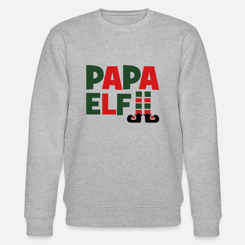 Papa Elf - Stanley/Stella Unisex Bio-Sweatshirt CHANGER  - Grau meliert