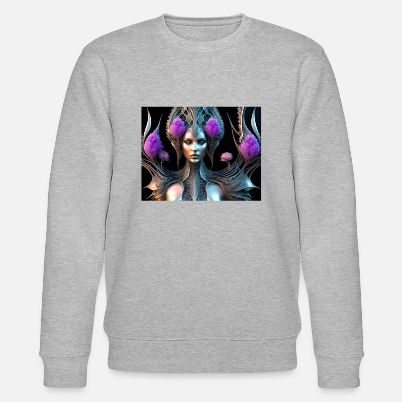 Blumen Mädchen Biomechanisch - Stanley/Stella Unisex Bio-Sweatshirt CHANGER  - Grau meliert