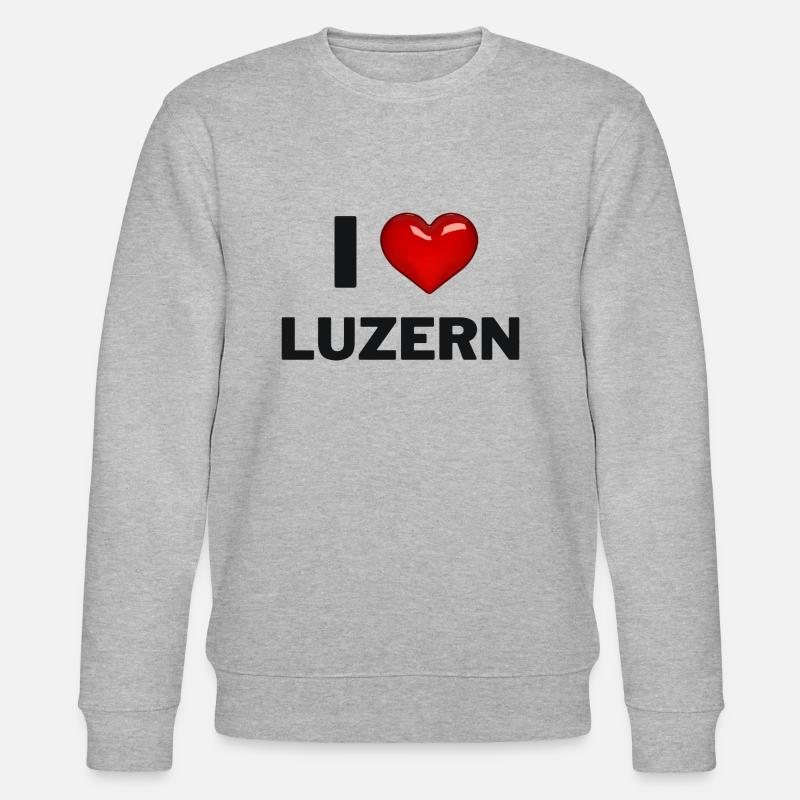 I Love Luzern - Stanley/Stella Unisex Bio-Sweatshirt CHANGER  - Grau meliert