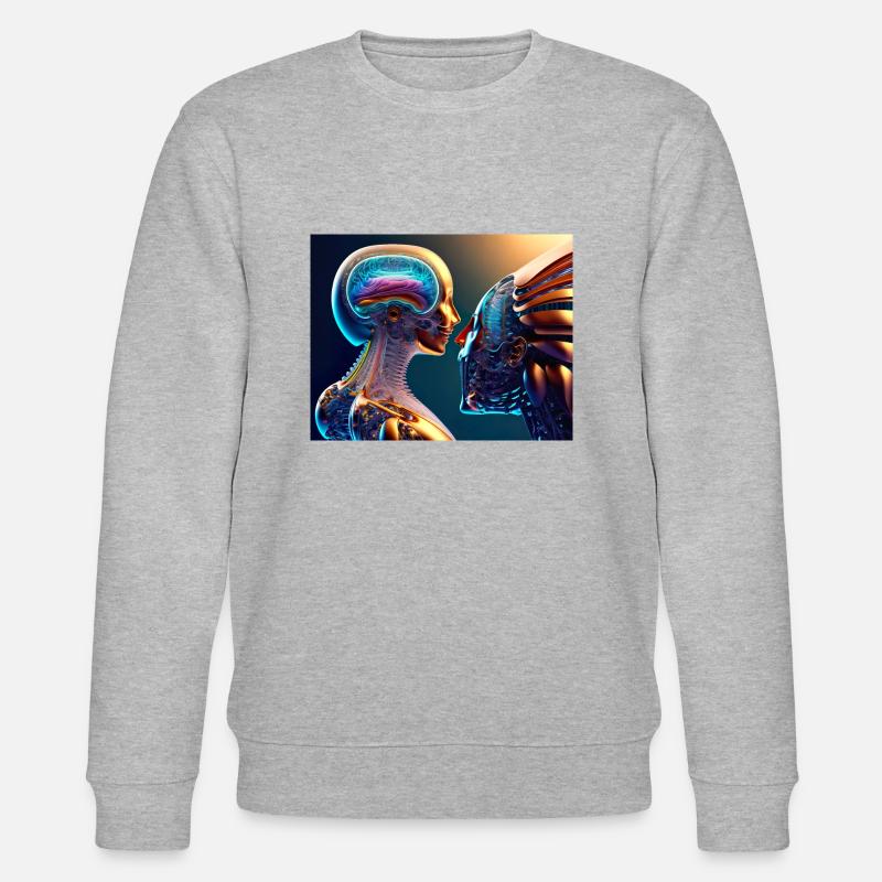 Biomechanischer Indianer - Stanley/Stella Unisex Bio-Sweatshirt CHANGER  - Grau meliert