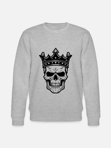 King Skull - Stanley/Stella CHANGER Unisex Organic Sweatshirt - heather grey