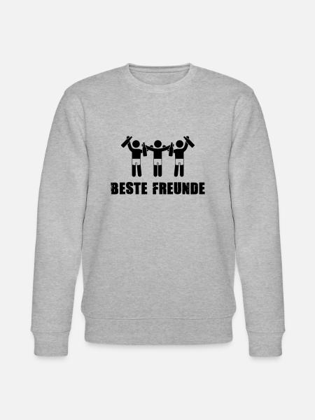 beste freunde saufen - Stanley/Stella Unisex Bio-Sweatshirt CHANGER  - Grau meliert