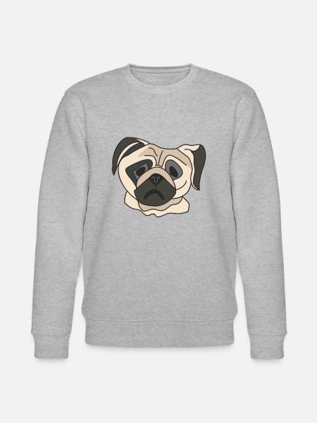 Pug face - Stanley/Stella CHANGER Unisex Organic Sweatshirt - heather grey