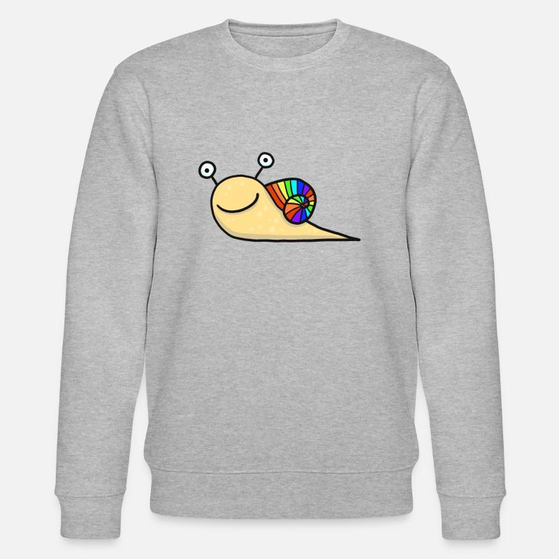 Rainbow Snail - Stanley/Stella CHANGER Unisex Organic Sweatshirt - heather grey