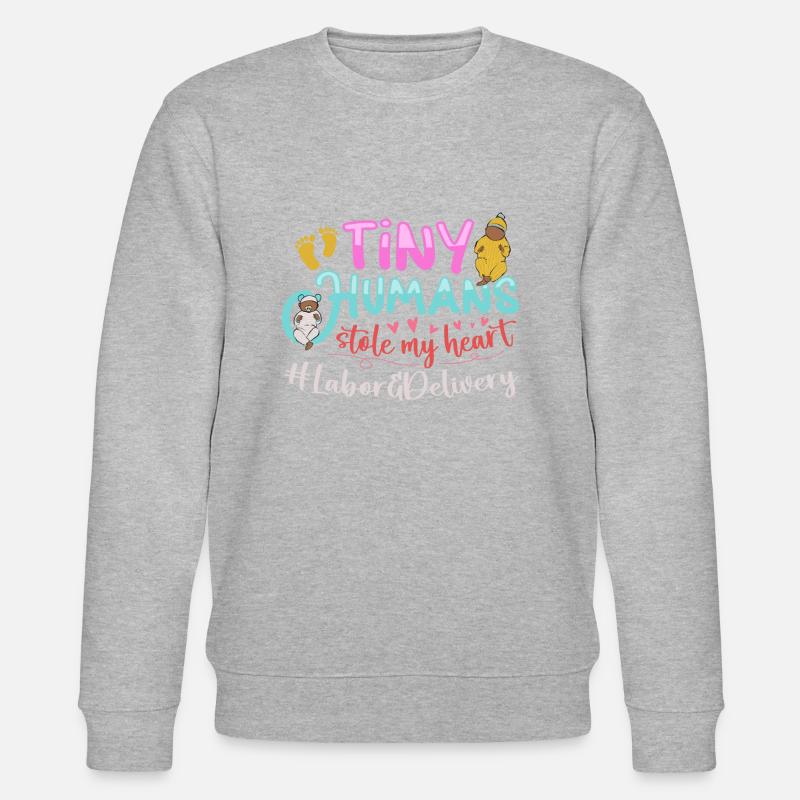 Krankenschwester Baby Entbindungsschwester - Stanley/Stella Unisex Bio-Sweatshirt CHANGER  - Grau meliert