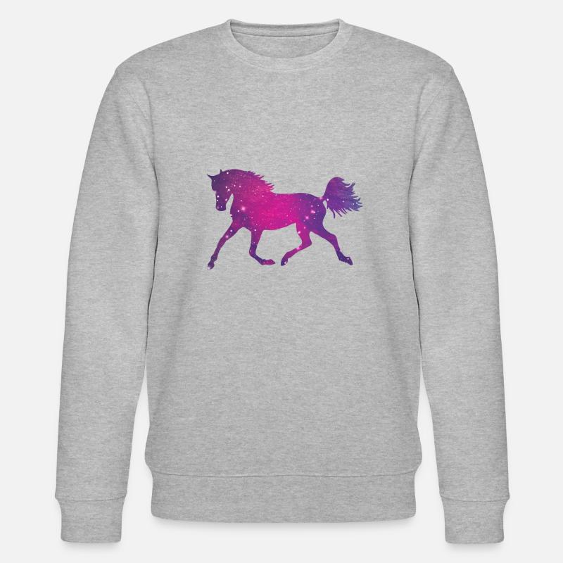 Pferd Silhouette Galaxy Space Universum - Stanley/Stella Unisex Bio-Sweatshirt CHANGER  - Grau meliert