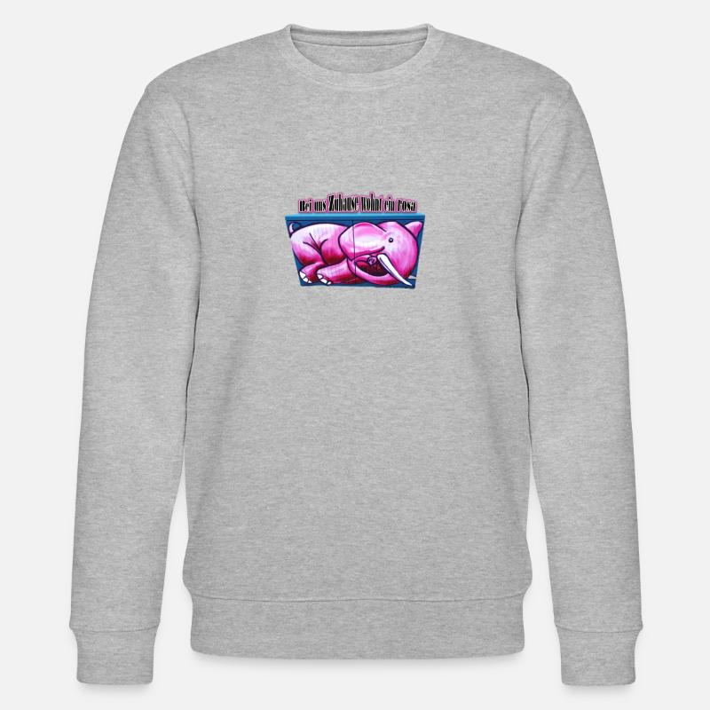 Rosa Elefant - Stanley/Stella Unisex Bio-Sweatshirt CHANGER  - Grau meliert