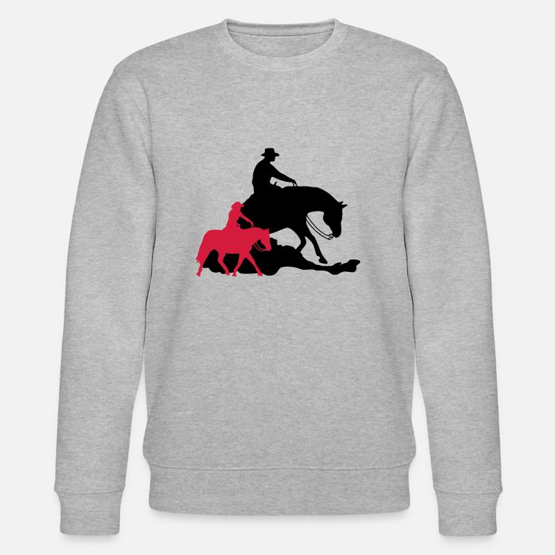 Reining vs Ranch Riding - Stanley/Stella Unisex Bio-Sweatshirt CHANGER  - Grau meliert