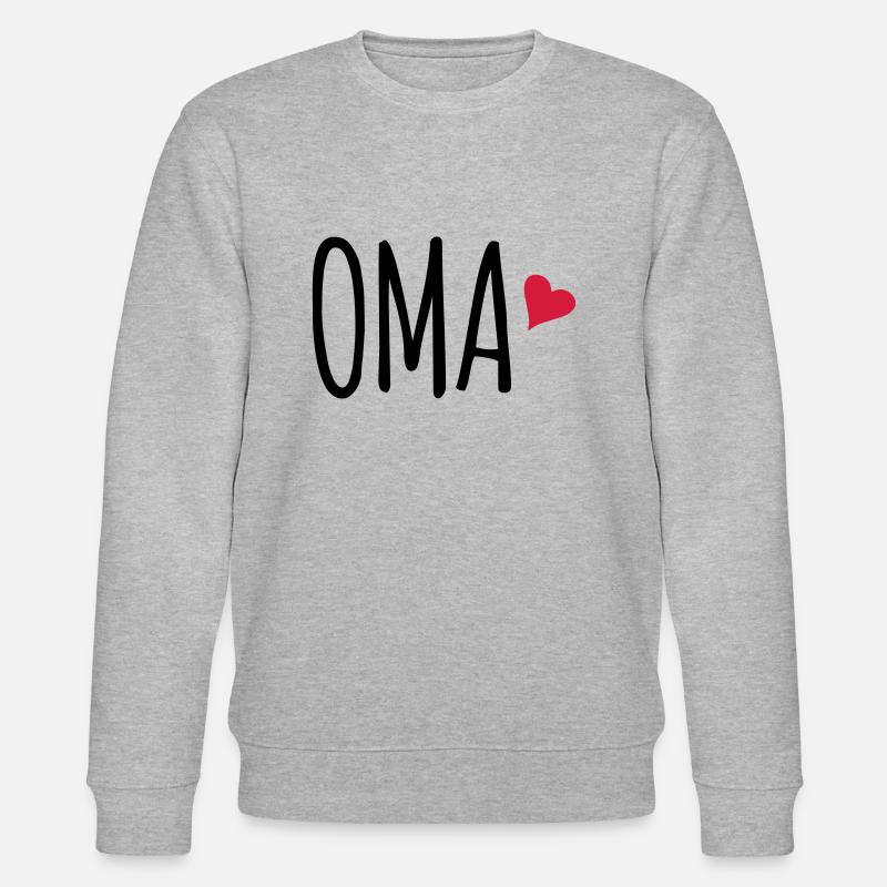 Oma Herz Großmutter Geschenk - Stanley/Stella Unisex Bio-Sweatshirt CHANGER  - Grau meliert
