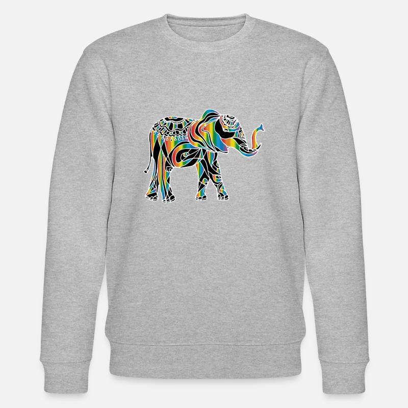 Éléphant heureusement - Sweat bio CHANGER Stanley/Stella Unisexe - gris chiné