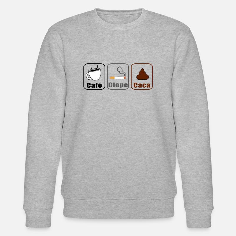 Café Clope Caca - Sweat bio CHANGER Stanley/Stella Unisexe - gris chiné