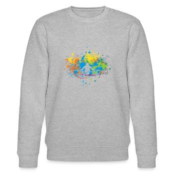 Farbkleckse Rudern - Stanley/Stella Unisex Bio-Sweatshirt CHANGER  - Grau meliert - Vorne - Nik (191cm) & Marisol (170cm)