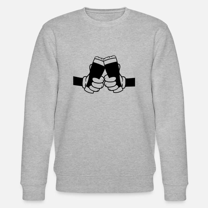 Comic 2 Freunde Biergläser - Stanley/Stella Unisex Bio-Sweatshirt CHANGER  - Grau meliert