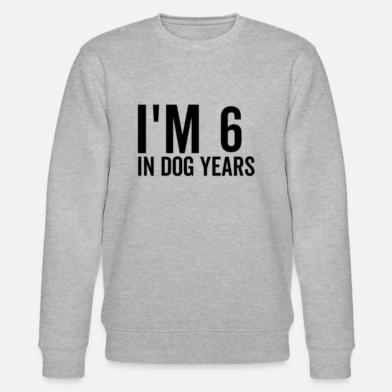 Ich bin 6 in Hundejahren - Stanley/Stella Unisex Bio-Sweatshirt CHANGER  - Grau meliert