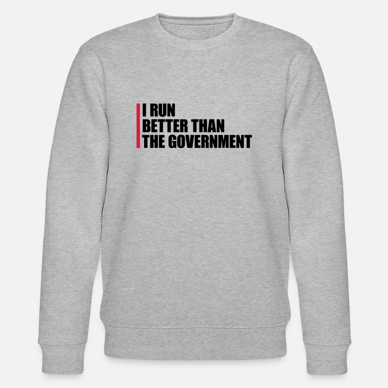 run better than government - Stanley/Stella Unisex Bio-Sweatshirt CHANGER  - Grau meliert