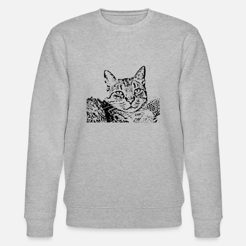 chat noir chat chaton doux cadeau de Noël - Sweat bio CHANGER Stanley/Stella Unisexe - gris chiné