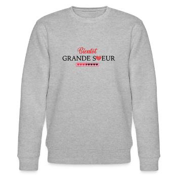 tshirt bientôt grande soeur - Sweat bio CHANGER Stanley/Stella Unisexe - gris chiné - Devant - Nik (191cm) & Marisol (170cm)