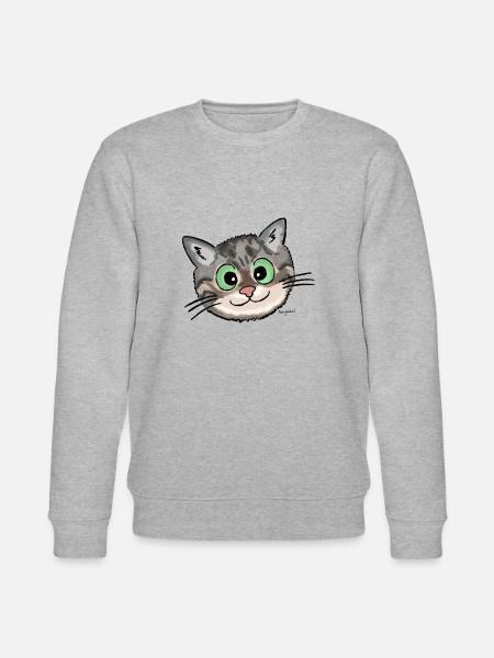 Kätzchen Lissy (smiling) - Stanley/Stella Unisex Bio-Sweatshirt CHANGER - Grau meliert