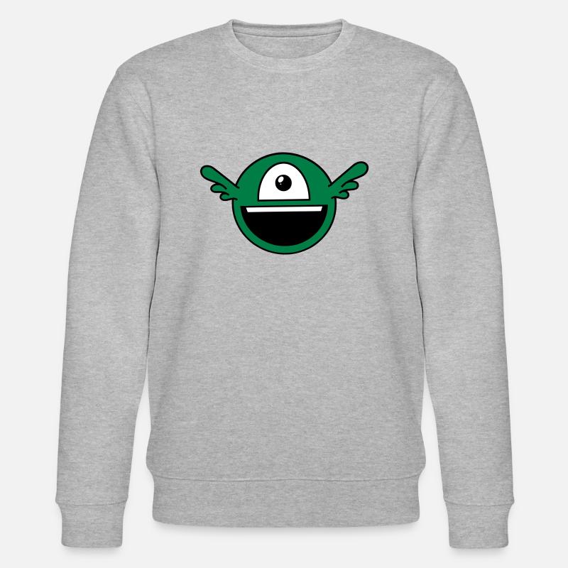 Lustiges Einäugiges Alien - Stanley/Stella Unisex Bio-Sweatshirt CHANGER  - Grau meliert