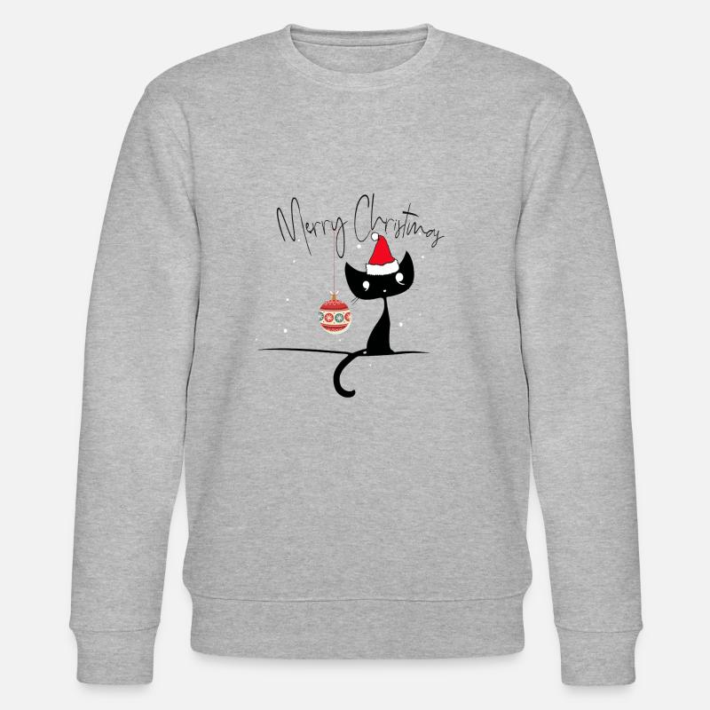 Weihnachts Katze - Stanley/Stella Unisex Bio-Sweatshirt CHANGER  - Grau meliert