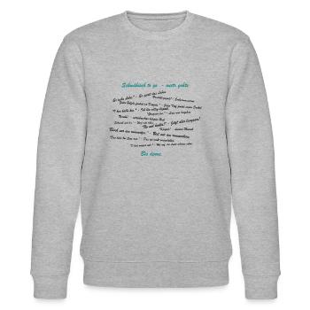 Schwäbische Sprüche To Go - Weiter gehts - Stanley/Stella Unisex Bio-Sweatshirt CHANGER  - Grau meliert - Vorne - Nik (191cm) & Marisol (170cm)