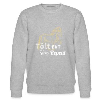 Tölter 04 eat tölt sleep V2 - Stanley/Stella Unisex Bio-Sweatshirt CHANGER  - Grau meliert - Vorne - Nik (191cm) & Marisol (170cm)