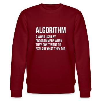 Cadeau informatique de programmation d'algorithme - Sweat bio CHANGER Stanley/Stella Unisexe - bordeaux - Devant - Nik (191cm) & Marisol (170cm)