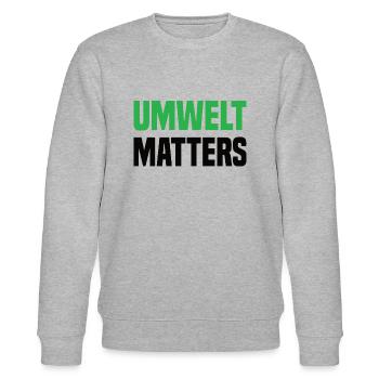 Umwelt Matters Klimawandel - Stanley/Stella Unisex Bio-Sweatshirt CHANGER  - Grau meliert - Vorne - Nik (191cm) & Marisol (170cm)
